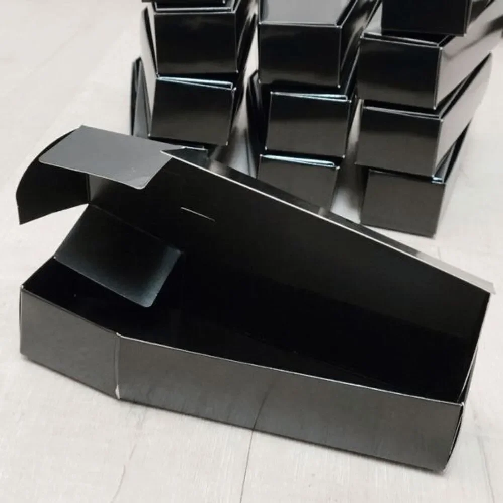 ⚰️12pcs Set Halloween Goth Coffin Casket Party Favor Treat Boxes Black Cardboard